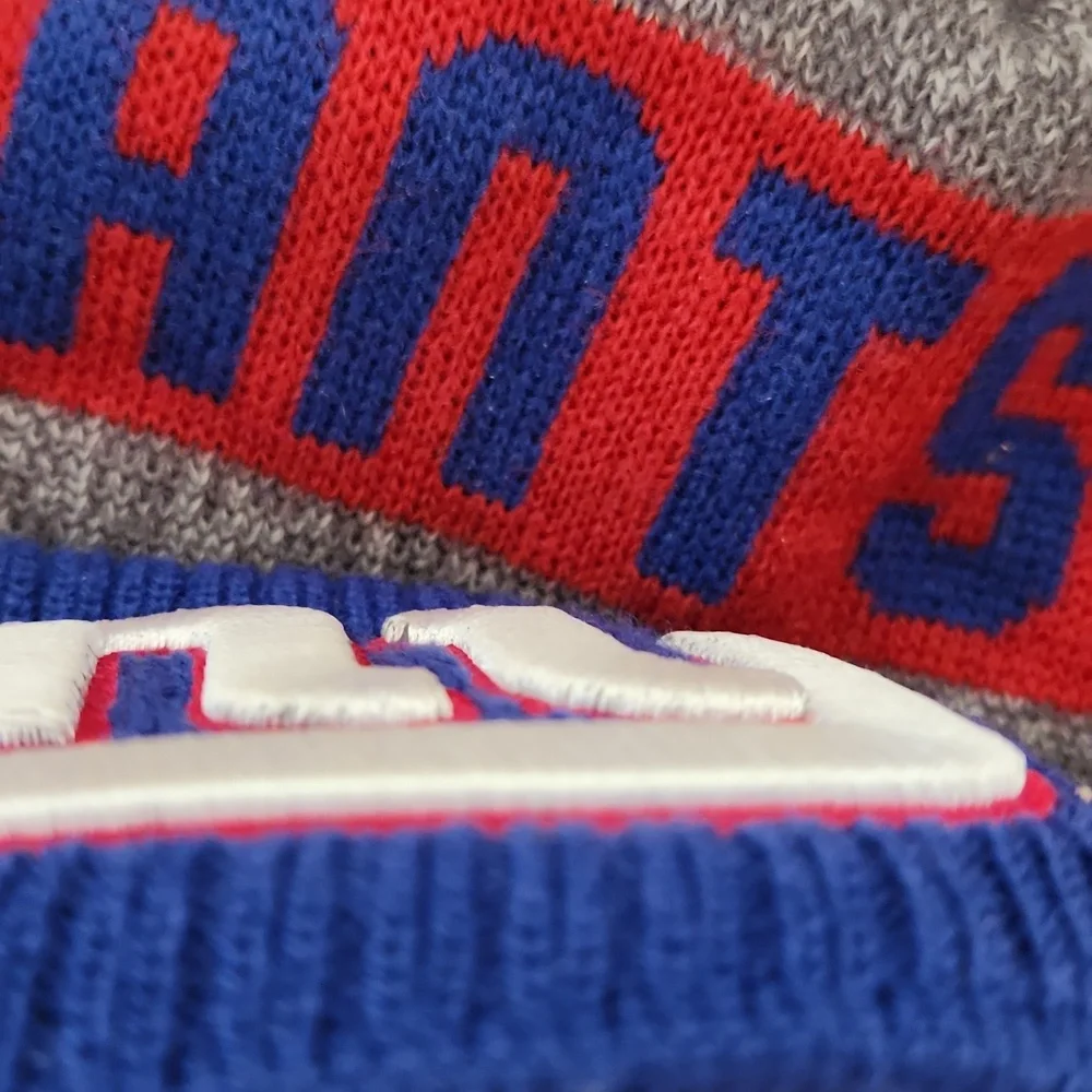 New Era NY Giants NFL Red and Blue Knit Beanie Hat Unisex Mens Womens One Size